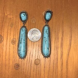 Long Turquoise earrings